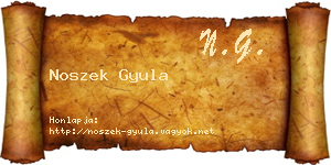 Noszek Gyula névjegykártya